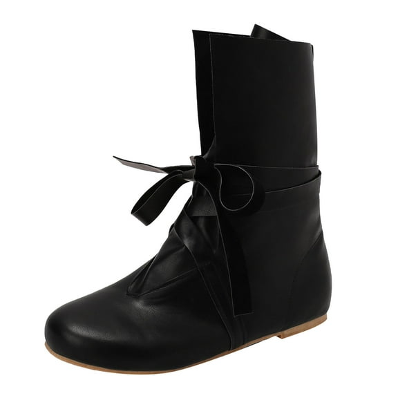 Men's Mid-Calf Boots On Shoes Retro Lace Up Punk Footwear Comfortable Casual Footwear Padded Non Leather Design