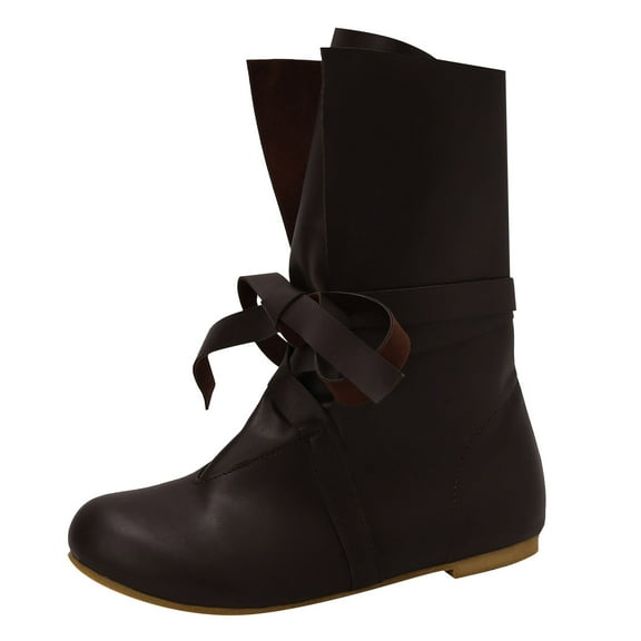 Men's Mid-Calf Boots On Shoes Retro Lace Up Punk Footwear Comfortable Casual Footwear Padded Non Leather Design