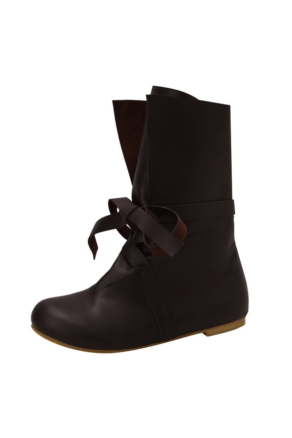 Men's Mid-Calf Boots On Shoes Retro Lace Up Punk Footwear Comfortable Casual Footwear Padded Non Leather Design