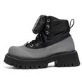 Men's Mid Calf Combat Boots, Thick Platform Lug Sole Boot with Foldable ...