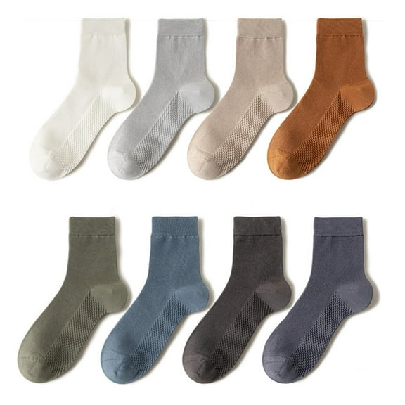 Men's Mid-Calf Cotton Socks,for Spring and Summer (Black & White),Moisture-Wicking, Anti-Odor,Breathable Sports Socks,Size One Size,6 Pair