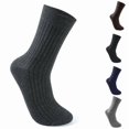 thumbnail image 1 of Men's Mid Calf Socks Breathable Seamless Moisture Wicking Solid Crew Socks,Dark Gray, 1 of 3