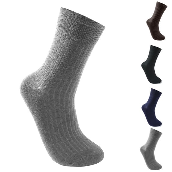 Men's Mid Calf Socks Breathable Seamless Moisture Wicking Solid Crew Socks,Gray