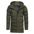 thumbnail image 1 of Men's Mid Length Padded Coat Hooded Winter Warm Full Zip Puffy Jackets, 1 of 9