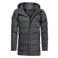 thumbnail image 1 of Men's Mid Length Padded Coat Hooded Winter Warm Full Zip Puffy Jackets, 1 of 4