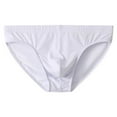 thumbnail image 1 of Men's Mid-Rise Threaded Solid Color Briefs Underwear Thick Waistband Knocker Bikini Briefs, 1 of 3