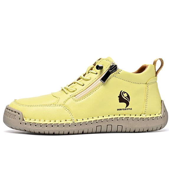 Men's Mid‑Top Casual Walking Shoes, Round Toe Synthetic Upper With Lace ...
