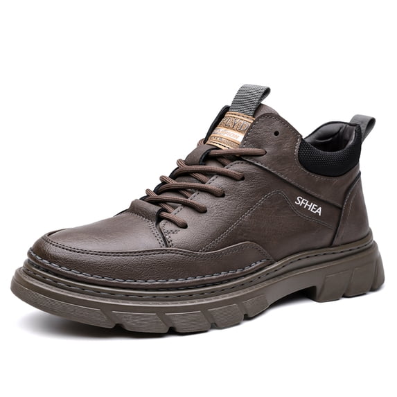 Work Bootrs Men's Mid Top Casual Work Boots, Lace Up Ankle Footwear with Rugged ...