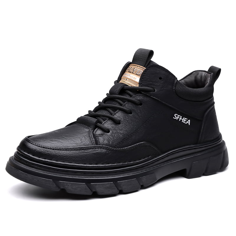 Work Bootrs Men's Mid Top Casual Work Boots, Lace Up Ankle Footwear with Rugged ...