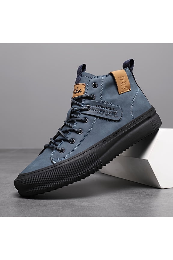 Men's Mid-Top Fashion Boots, Soft Sole Casual Sneakers, Lightweight Driving & Walking Shoes, Trendy Short Boots for Travel, Daily Wear & Comfortable All-Day Use