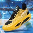 thumbnail image 1 of Men's Mid-Top Lace-Up Basketball Sneakers, Grid Textured Upper Athletic Shoes for Sports and Daily Wear, 1 of 7