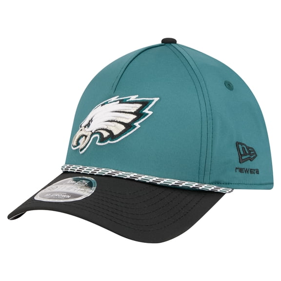 Men's  Midnight Green/Black Philadelphia Eagles Rope M-Crown A-Frame 39THIRTY Flex Hat