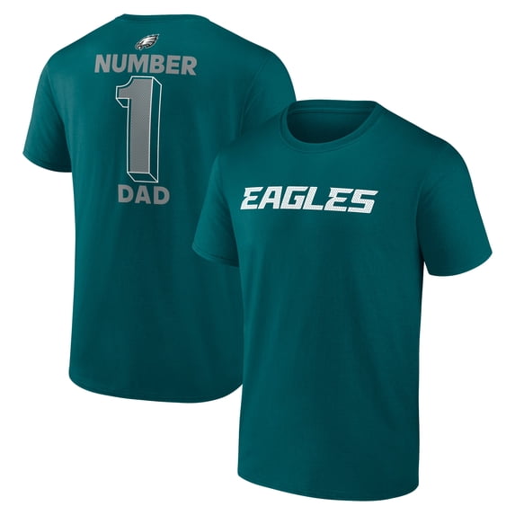 Men's Logo Athletic-Midnight Green Philadelphia Eagles #1 Dad Jersey T-Shirt