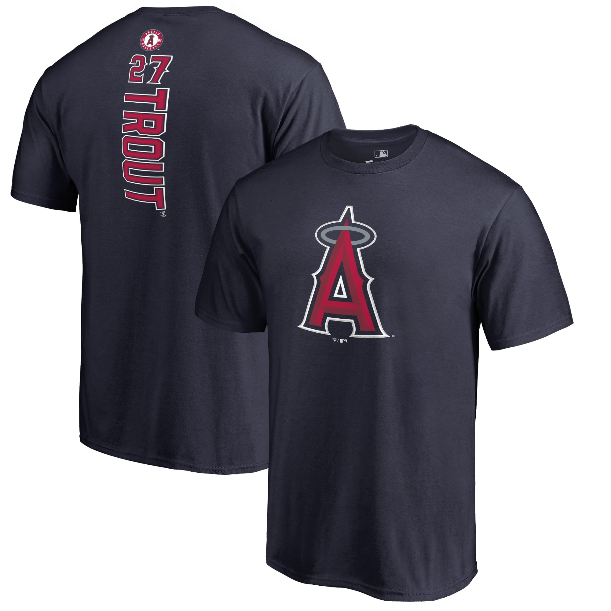 Men's Mike Trout Navy Los Angeles Angels Backer T-Shirt