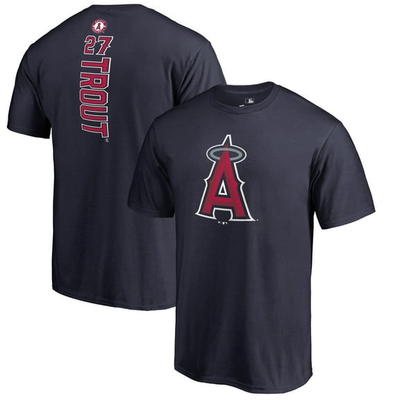 Men's Mike Trout Navy Los Angeles Angels Backer T-Shirt