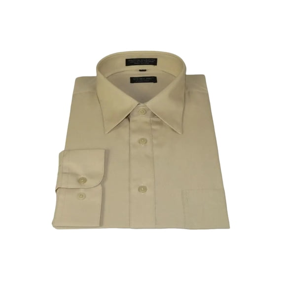 Men's Milani dress shirt soft cotton Blend easy wash business Long sleeves Tan