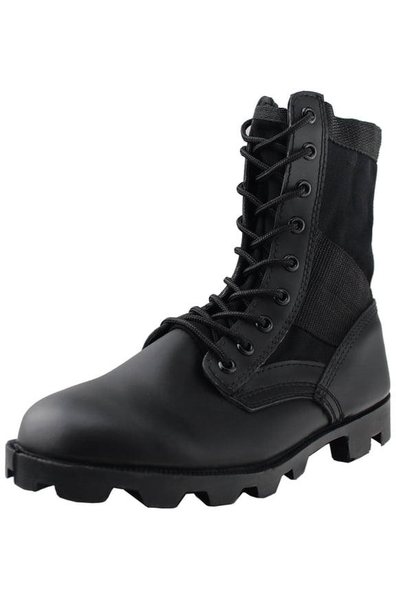 Men's Military Boots Black G.I Style Jungle Boot Lace Up Outdoor Climbing Work Shoes Waterproof Chukka