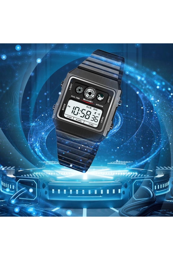 Men's Military Digital Sport Watch, Rugged Waterproof Wristwatch with Bright LED Backlight, Stopwatch, Alarm and Shock-Resistant Build for Tactical Training, Outdoor Adventures and Daily Wear