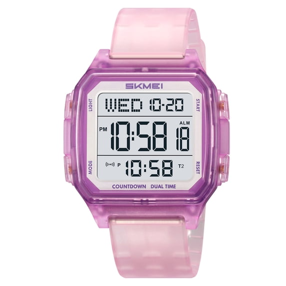 Men's Military Digital Sports Watch Ultra-Thin Waterproof Wrist Watches for Men with Stopwatch Countdown Timer Alarm Function Dual Time LED Back Light