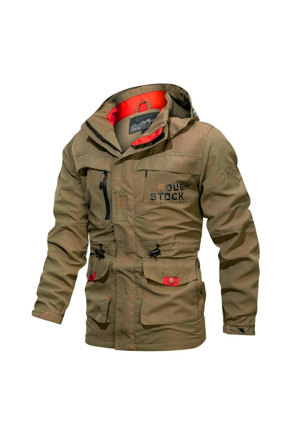 Men's Military Full-Zip Removable Hooded Cotton Mid-Long Parka Jacket Coat Ski Snow Jacket Winter Windproof Jackets