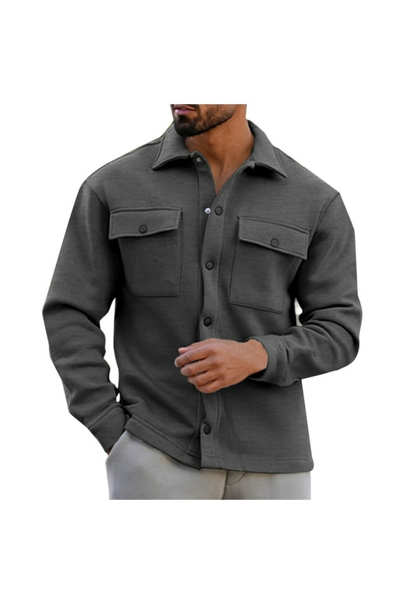 Men's Military Jacket Casual Washed Cotton Hooded Canvas Coat Fall Coat Pocket Lapel Solid Color Casual Fleece Single Breasted Slim Cultivate Oneself Jacket