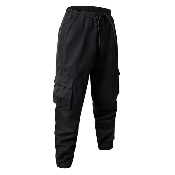 Men's Military Pants Water Resistant Elastic Waist Cargo Pants Ripstop Lightweight Casual Outdoor Work Pants with Multi Pockets Big and Tall Cargo Work Pants,Black XL