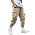 thumbnail image 1 of Men's Military Pants Waterproof Elastic Waist Cargo Pants with Multi Pockets Big and Tall Joggers Travel Climbing Camping Fishing Ripstop Cargo Trousers,Brown M, 1 of 3