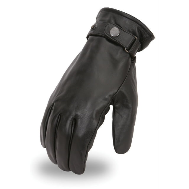 Men's Military Style Leather Motorcycle Riding Gloves w/ Thermal Liner FI115GL