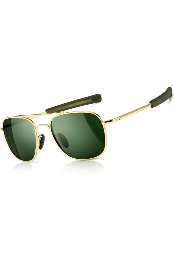 Men's Military Style Polarized Pilot Aviator Sunglasses Bayonet Temples