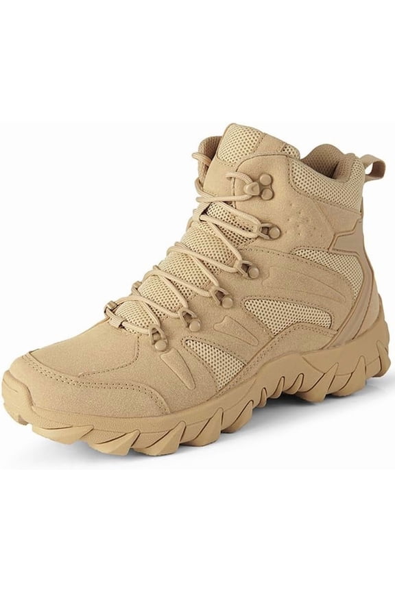 Men's Military Tactical Boots Combat Boots 6 Inches Lightweight Work Army Boots Side Zipper Motorcycle Boots