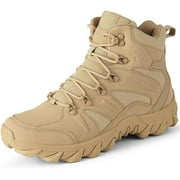 Mens Military Tactical Boots Combat Boots 6 Inches Lightweight Work Army Boots Side Zipper Motorcycle Boots