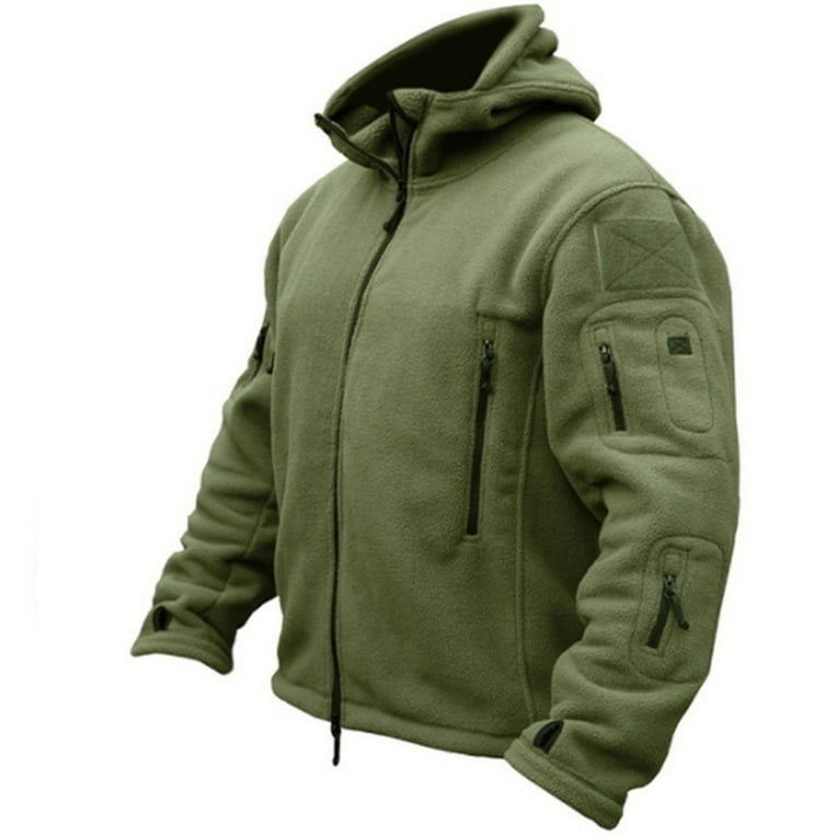 Men's Military Tactical Sport Warm Polar Fleece Hooded Outdoor