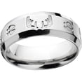 thumbnail image 1 of Men's Milled Track and Rack Durable 8mm Stainless Steel Wedding Band with Comfort Fit Design, 1 of 1