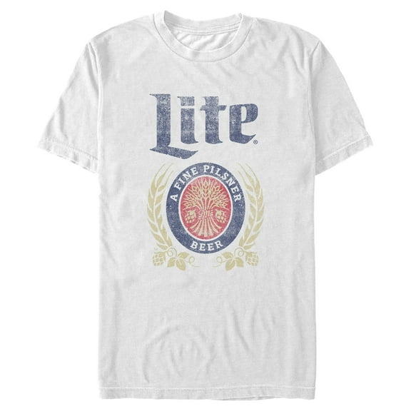 Men's Miller High Life Faded Miller Fine Pilsner  Graphic Tee White Medium