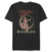 Mens Miller High Life Retro Lady Logo Graphic Tee Black Large