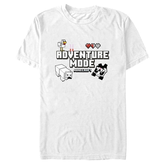 Men's Minecraft Adventure Mode Bears Graphic Tee White Large