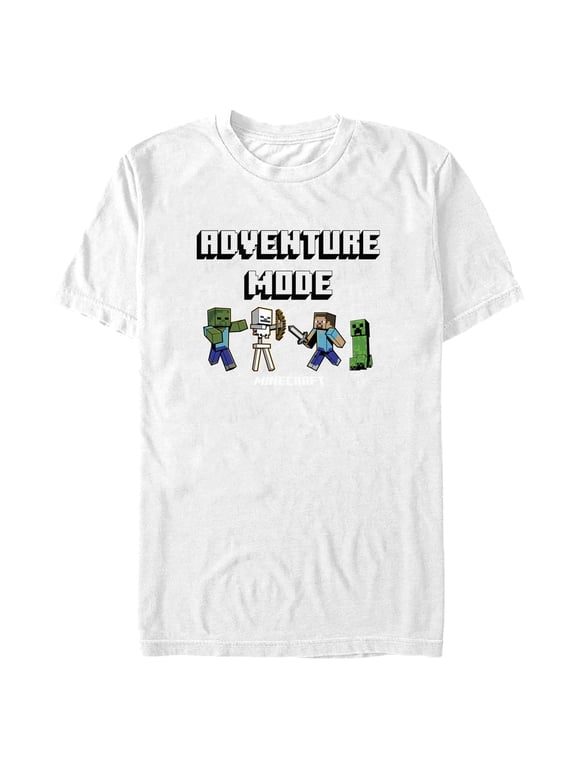 Men's Minecraft Adventure Mode Graphic Tee White Medium
