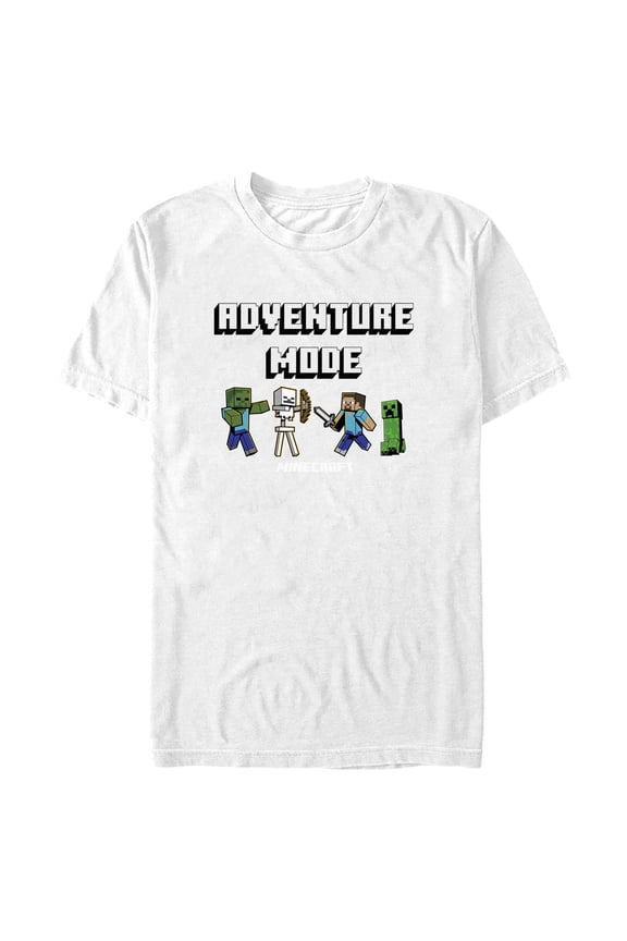 Men's Minecraft Adventure Mode Graphic Tee White Medium