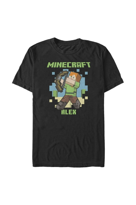 Men's Minecraft Alex Graphic Tee Black 3X Large