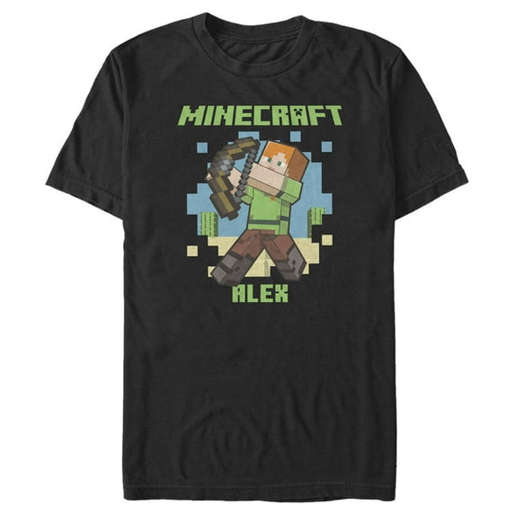 Men's Minecraft Alex Graphic Tee Black Medium
