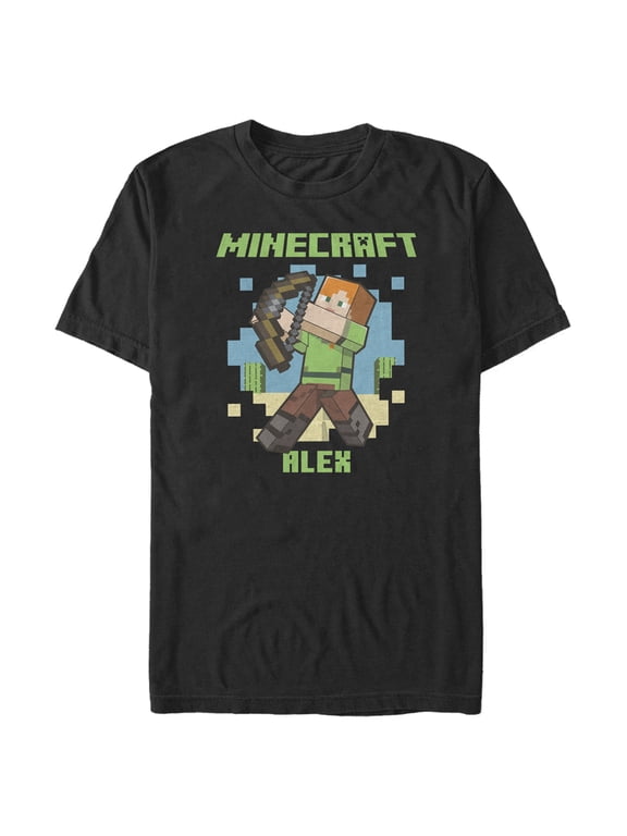 Men's Minecraft Alex Graphic Tee Black Medium