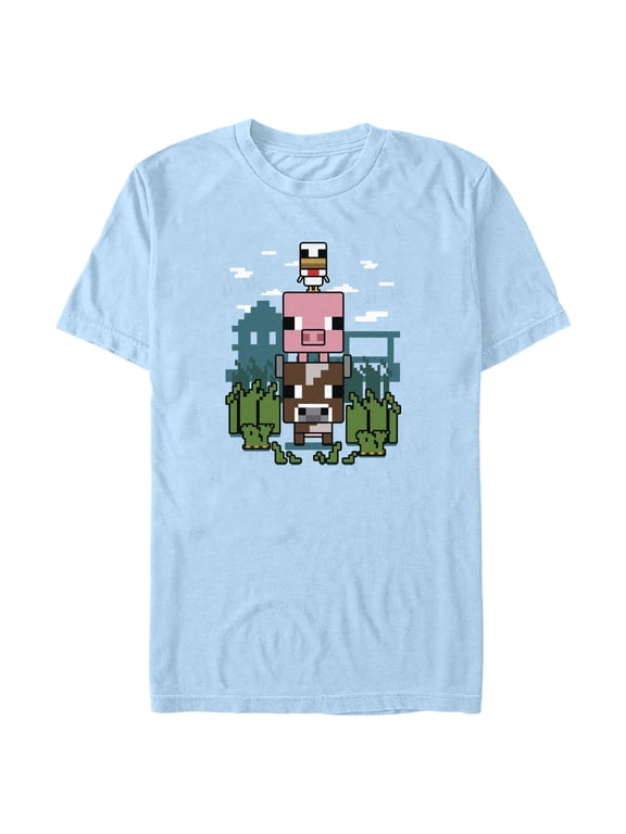 Men's Minecraft Animals Stack Pose Graphic T-Shirt