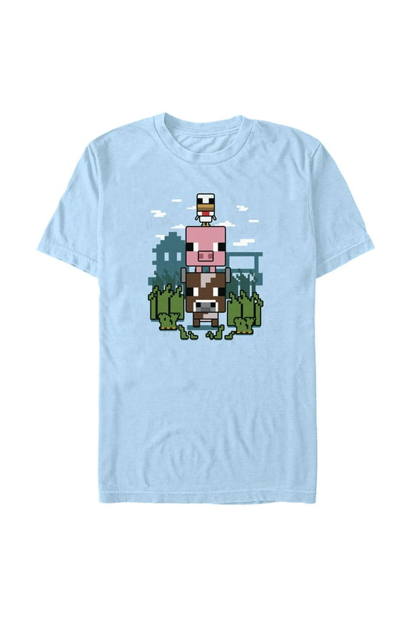 Men's Minecraft Animals Stack Pose Graphic T-Shirt