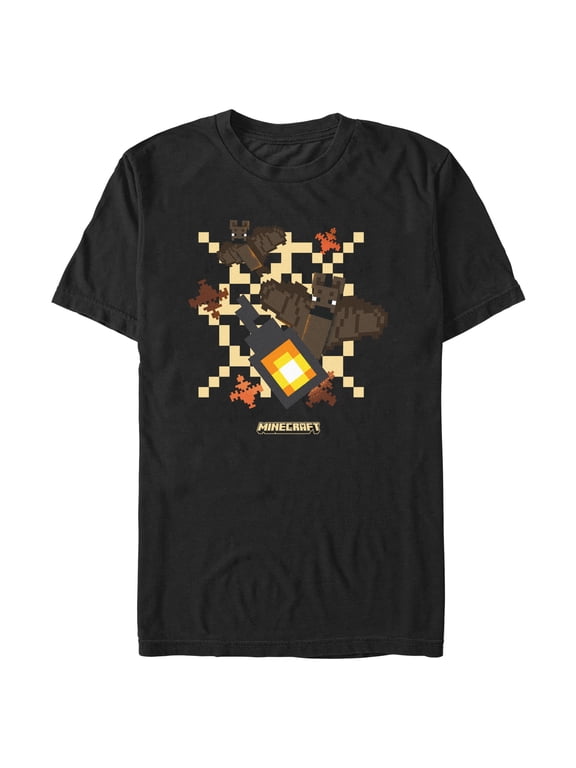 Men's Minecraft Bats and Light Graphic T-Shirt