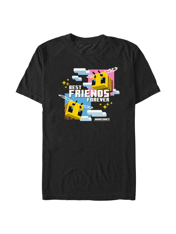 Men's Minecraft Bees Best Friends Forever Graphic T-Shirt