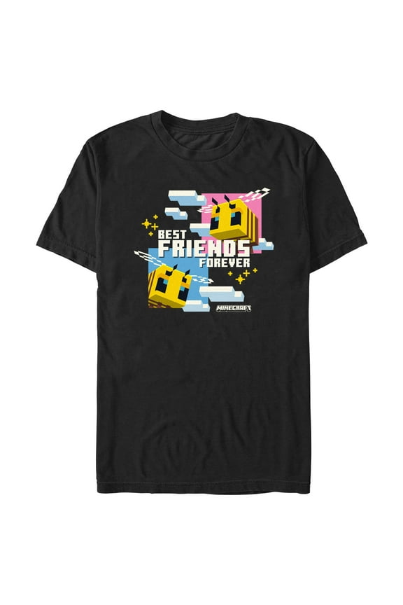Men's Minecraft Bees Best Friends Forever Graphic T-Shirt