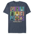 thumbnail image 1 of Men's Minecraft Character Boxes Graphic Tee Navy Blue Heather Small, 1 of 9