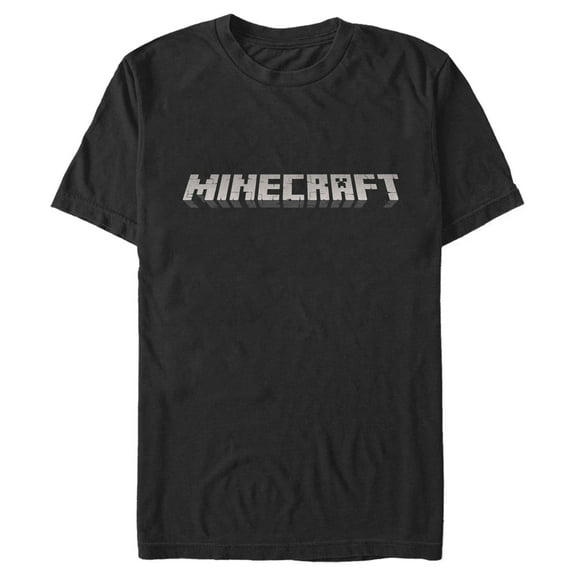 Men's Minecraft Classic Logo Black  Graphic Tee Black 3X Large