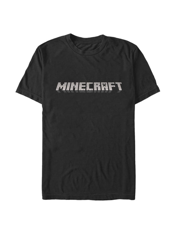 Men's Minecraft Classic Logo Black Graphic Tee Black Large