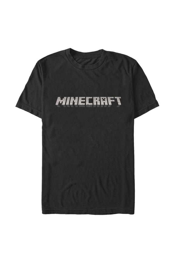 Men's Minecraft Classic Logo Black Graphic Tee Black X Large